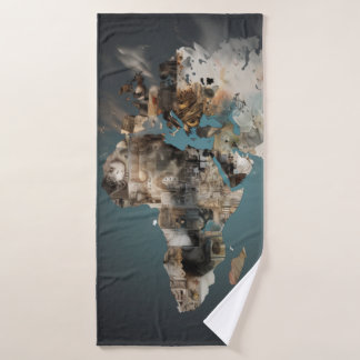 Toalha De Banho Serviette de plage art abstrait continent