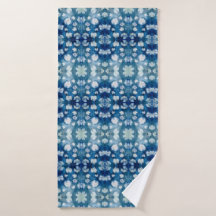 Serviette de plage fleurie Cyanotype -