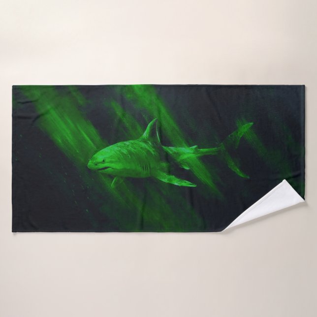 Toalha De Banho Shark Green 30 X 60 Bath Towel (Toalha de Banho)