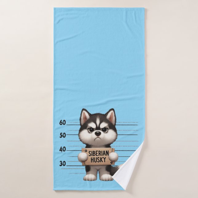 Toalha De Banho Siberiano Husky Malandro  (Toalha de Banho)