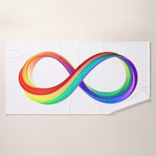 Toalha De Banho Símbolo de Infinidade Arco-Íris em Camadas