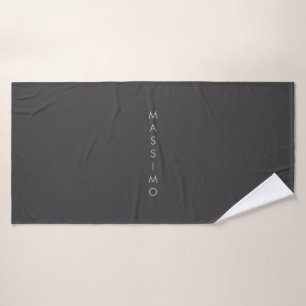 Toalha De Banho Simples Minimalista Elegante Moderno Cinza
