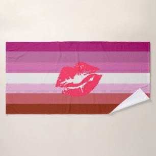 Toalha De Banho Sinalizador do Orgulho Lésbico Lipstick