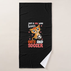 Toalha De Banho Só Uma Menina Que Ama Gatos E Gatinho De Futebol