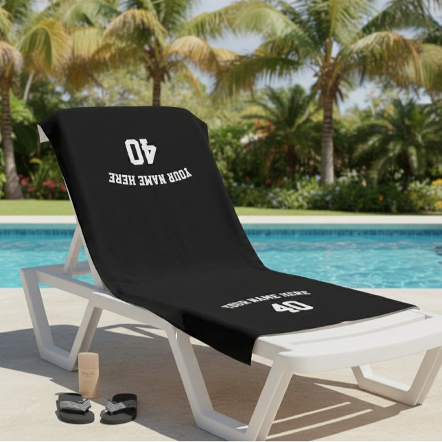 Toalha De Banho Soccer Personalized Black and White Towel  (Criador carregado)