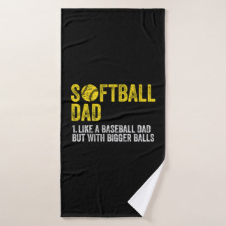 Toalha De Banho Softball Dad Like a Baseball Dad