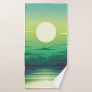 Toalha De Banho Sol no roupa de ilustração do mar,arte,beleza