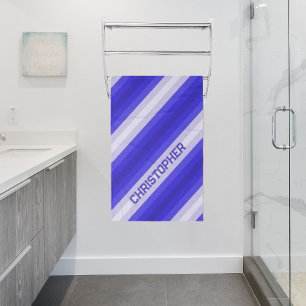 Toalha De Banho Sombras de listras azuis