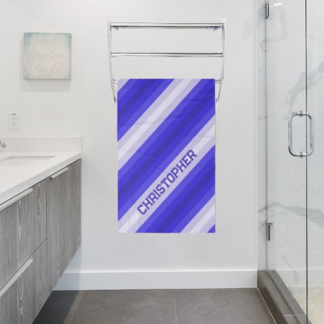 Toalha De Banho Sombras de listras azuis (Criador carregado)