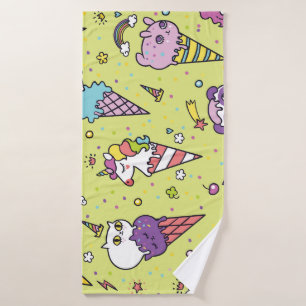 Toalha De Banho Sorvete pop Cute: Padrão Animal