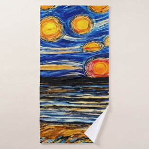 Toalha De Banho Starry Night na Praia