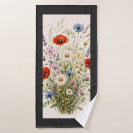 Toalha De Banho Stay Wild | Vintage Wild Herbs Botanical Design