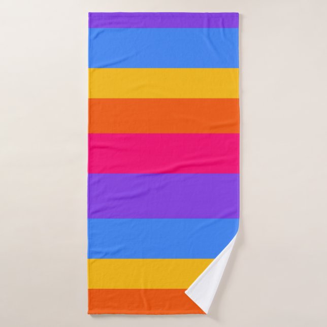Toalha De Banho Stripes Arco-íris (Toalha de Banho)