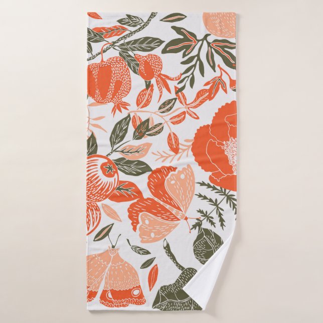 Toalha De Banho Summer Garden Deco Tile (Toalha de Banho)