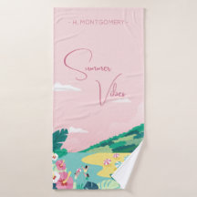 Summer Vibes Tropical Rosa Nome Personalizado Prai