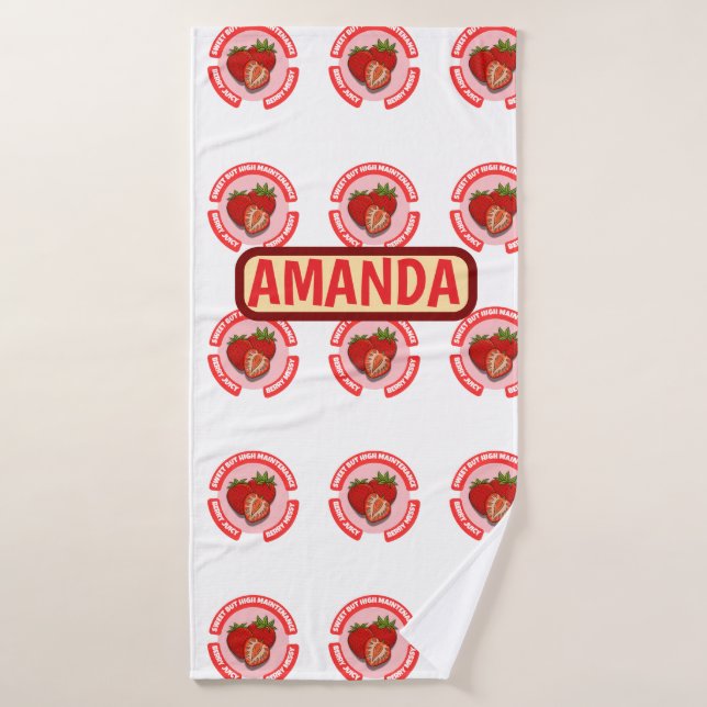 Toalha De Banho Sweet Juicy Strawberries Summer Fruit (Toalha de Banho)