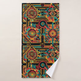 Toalha De Banho Teal "Aztec Dream" Plush Bath Towel