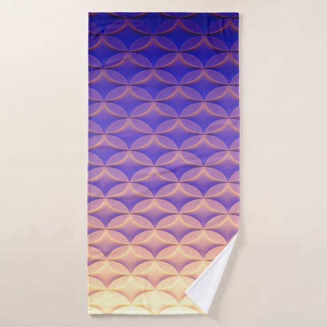 Toalha De Banho Tendência Amarelo Azul Padrão de Textura (Toalha de Banho)