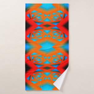 Toalha De Banho Tequila Sunrise Ombre Arte Geométrica Abstrato
