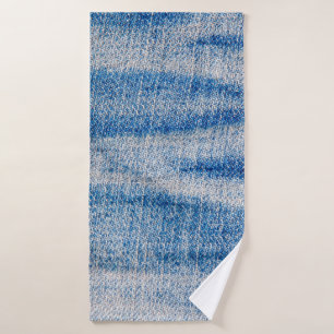 Toalha De Banho Textura do tecido de jeans azuis, fundo têxtil