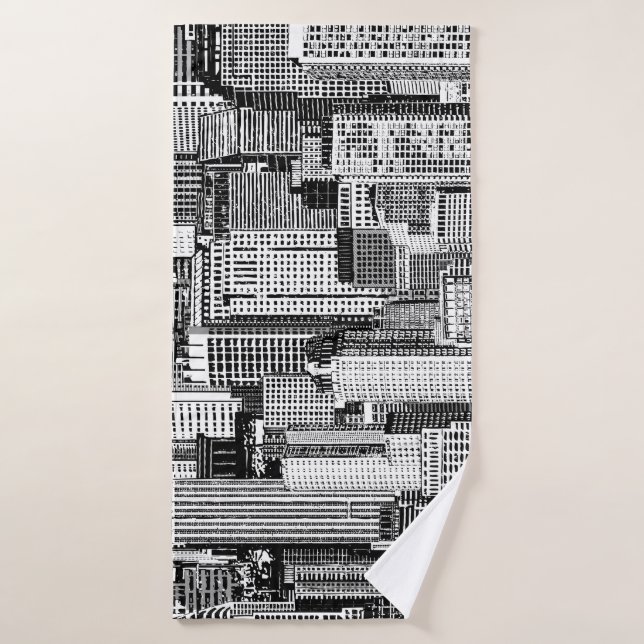 Toalha De Banho Textura Isométrica de Cidade do Skyscraper (Toalha de Banho)