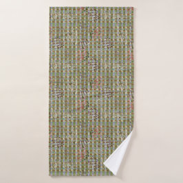 Toalha De Banho Textured Pointillism Grid Pattern Artwork