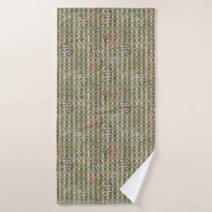 Toalha De Banho Textured Pointillism Grid Pattern Artwork