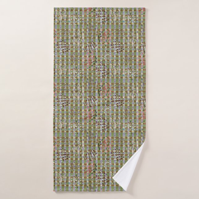 Toalha De Banho Textured Pointillism Grid Pattern Artwork (Toalha de Banho)