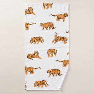 Toalha De Banho Tigre japonês - mão de vintage sem descontinuida