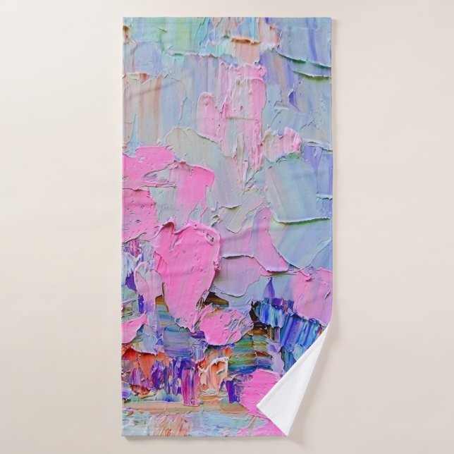 Toalha De Banho Tinta em relevo expressa na canvas, criada com (Toalha de Banho)