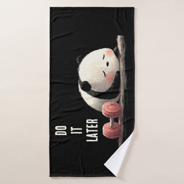 Toalha De Banho Tired Panda Gym – Cute Funny Workout Art (Toalha de Banho)