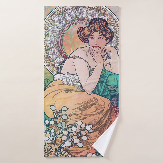 Toalha De Banho Topaz (Quatro Joias), Alphonse Mucha (Toalha de Banho)