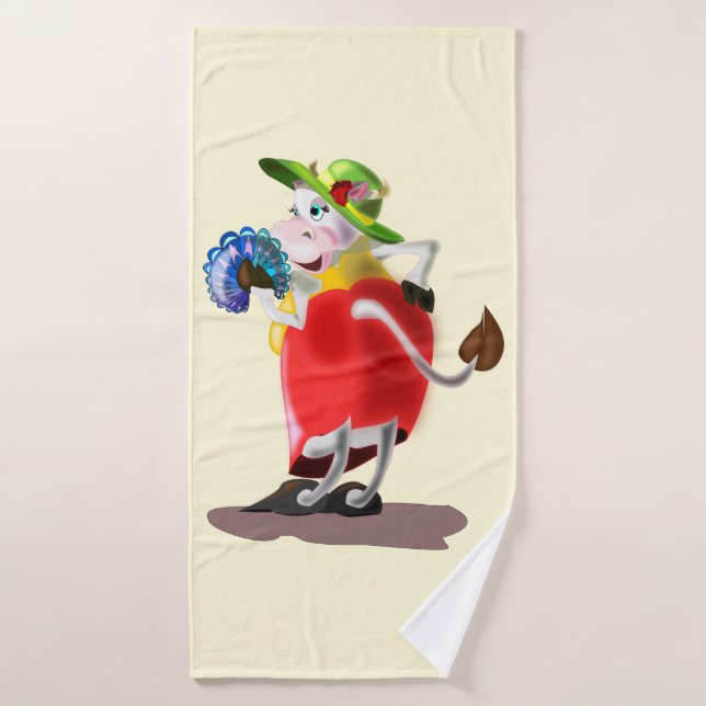Toalha De Banho Torneira de Banho Personalizada com Vaca de Moda D (Toalha de Banho)