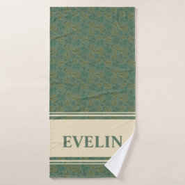 Toalha De Banho Torneiras Douradas Botânicas Aestésicas Personaliz