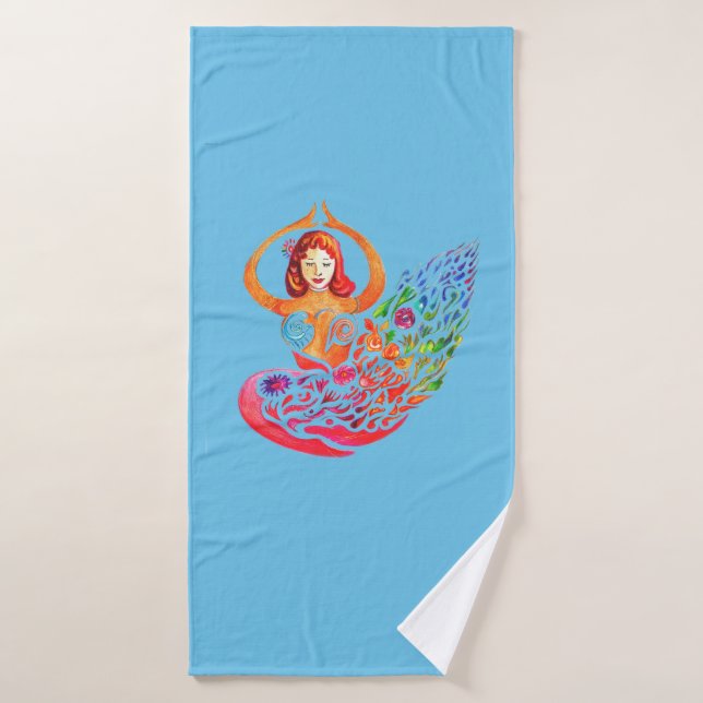 Toalha De Banho Towel Yoga Meditation Rainbow Colors Design (Toalha de Banho)