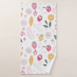 Toalha De Banho Towelete de Morango Citrino – Design Botânico