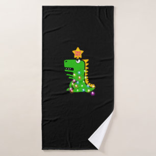Toalha De Banho Tree Rex Cute Engraçado Natal T-Rex Dinossauro