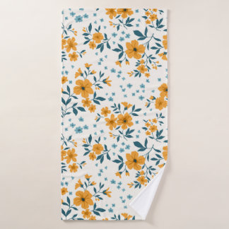 Toalha De Banho Trendy, padrão floral de vintage. Sem fim de