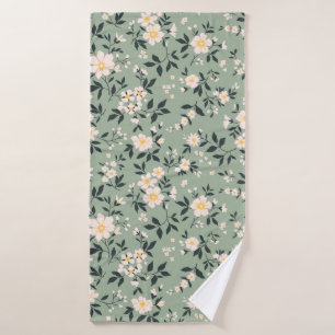 Toalha De Banho Trendy, padrão floral de vintage. Sem fim de