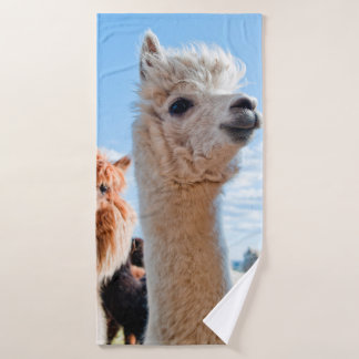 Toalha De Banho Três Alpacas Engraçados