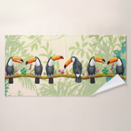 Toalha de banho tropical da selva de Toucan
