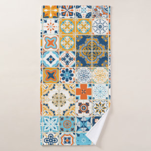 Toalha De Banho Um padrão perfeito com azulejos portugueses. ído
