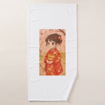 Uma garota japonesa bonitinha em um jardim floresc