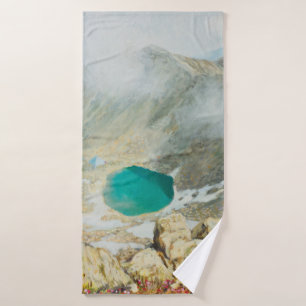 Toalha De Banho Uma pintura a óleo na canvas do pico mais alto em