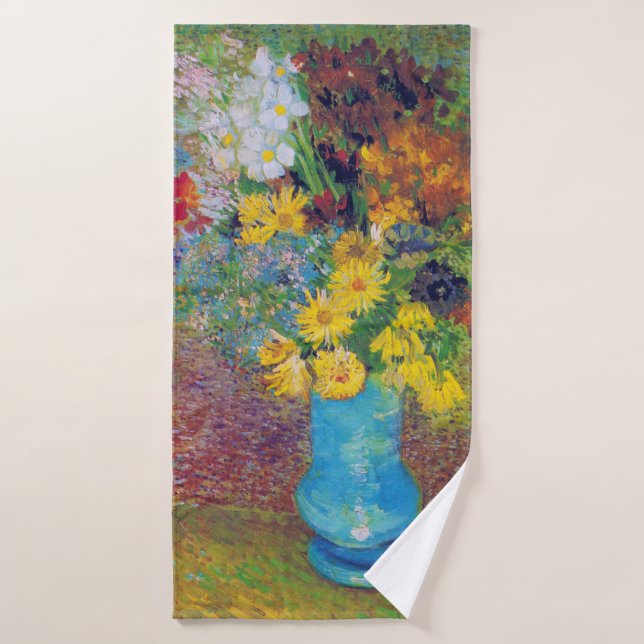 Toalha De Banho Vase com margaridas e anêmonas, Van Gogh (Toalha de Banho)
