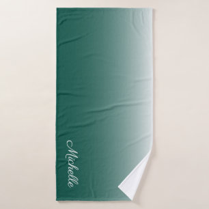 Toalha De Banho Verde-gradiente ombre personalizado