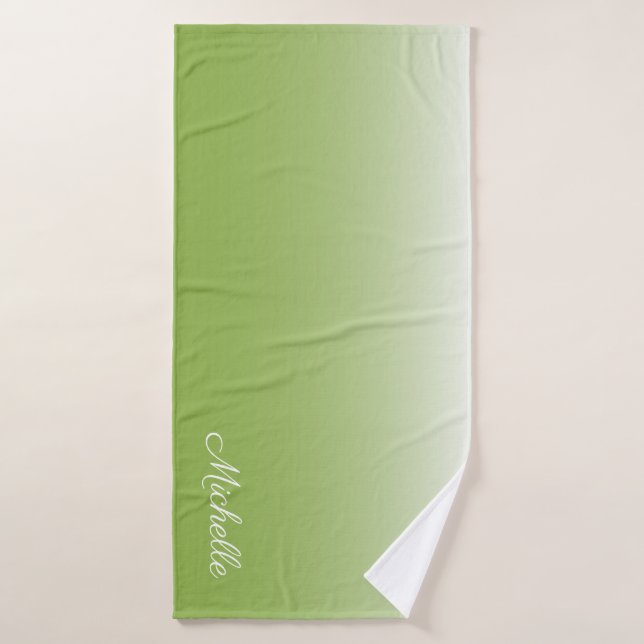 Toalha De Banho Verde-verde-verde-gradiente personalizado (Toalha de Banho)