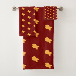  Toalha de Banho Vermelha Dk Crianças Peixe Laranj