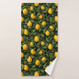 Toalha De Banho Vibrant Lemon Citrus Tree Pattern