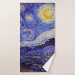 Toalha De Banho Vincent Van Gogh Starry Night Vintage Fine Art<br><div class="desc">Vincent van Gogh Starry Night Fine Art Painting Starry Night Starry Night é uma pintura do artista poste-impressionista holandês Vincent van Gogh. O céu azul à noite está cheio de nuvens, estrelas e uma lua crescente brilhante. A Noite Estrelada é a única noturna na série de visões da janela do...</div>
